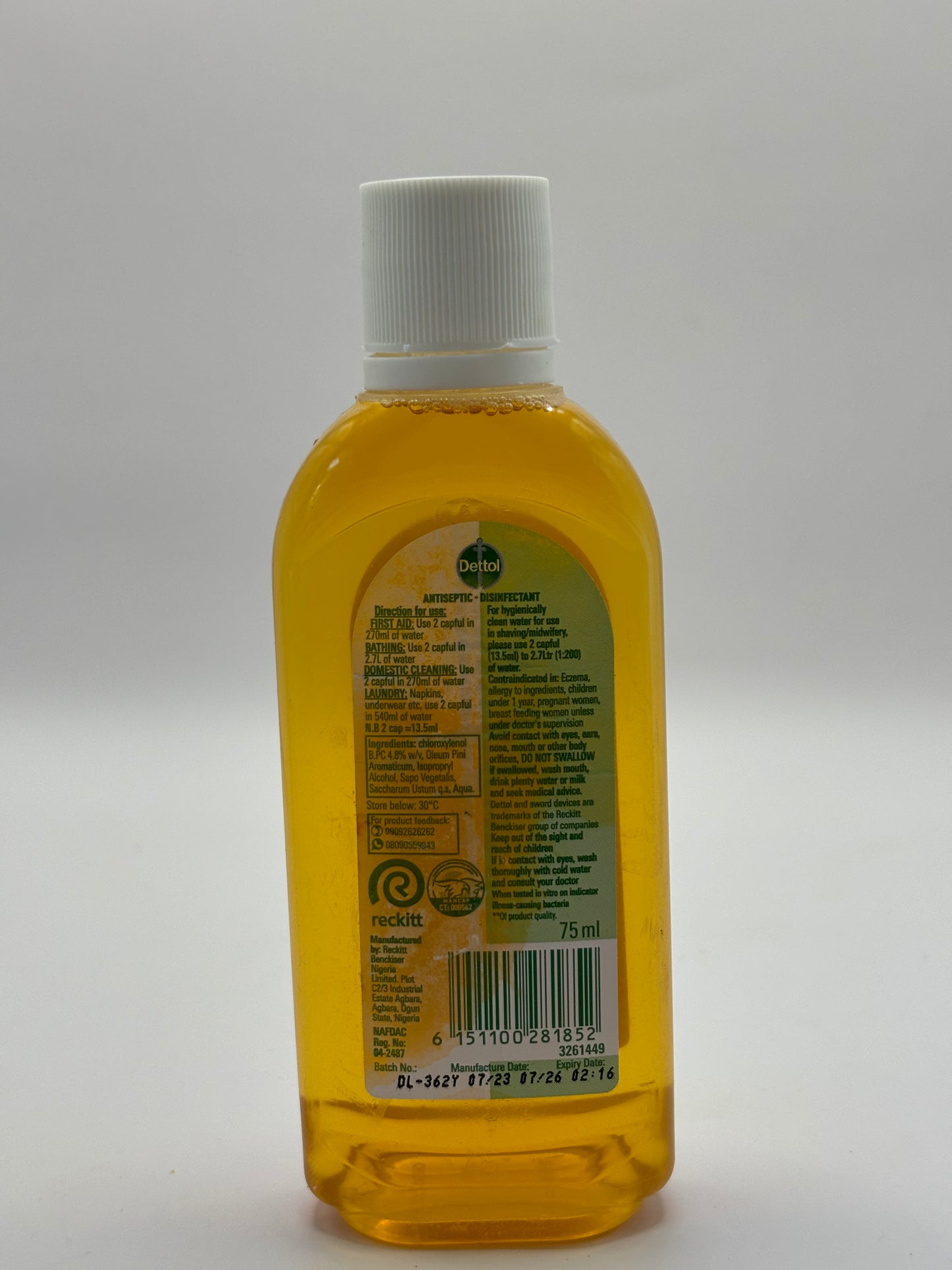 Dettol Liquid Antiseptic Disinfectant 165ml