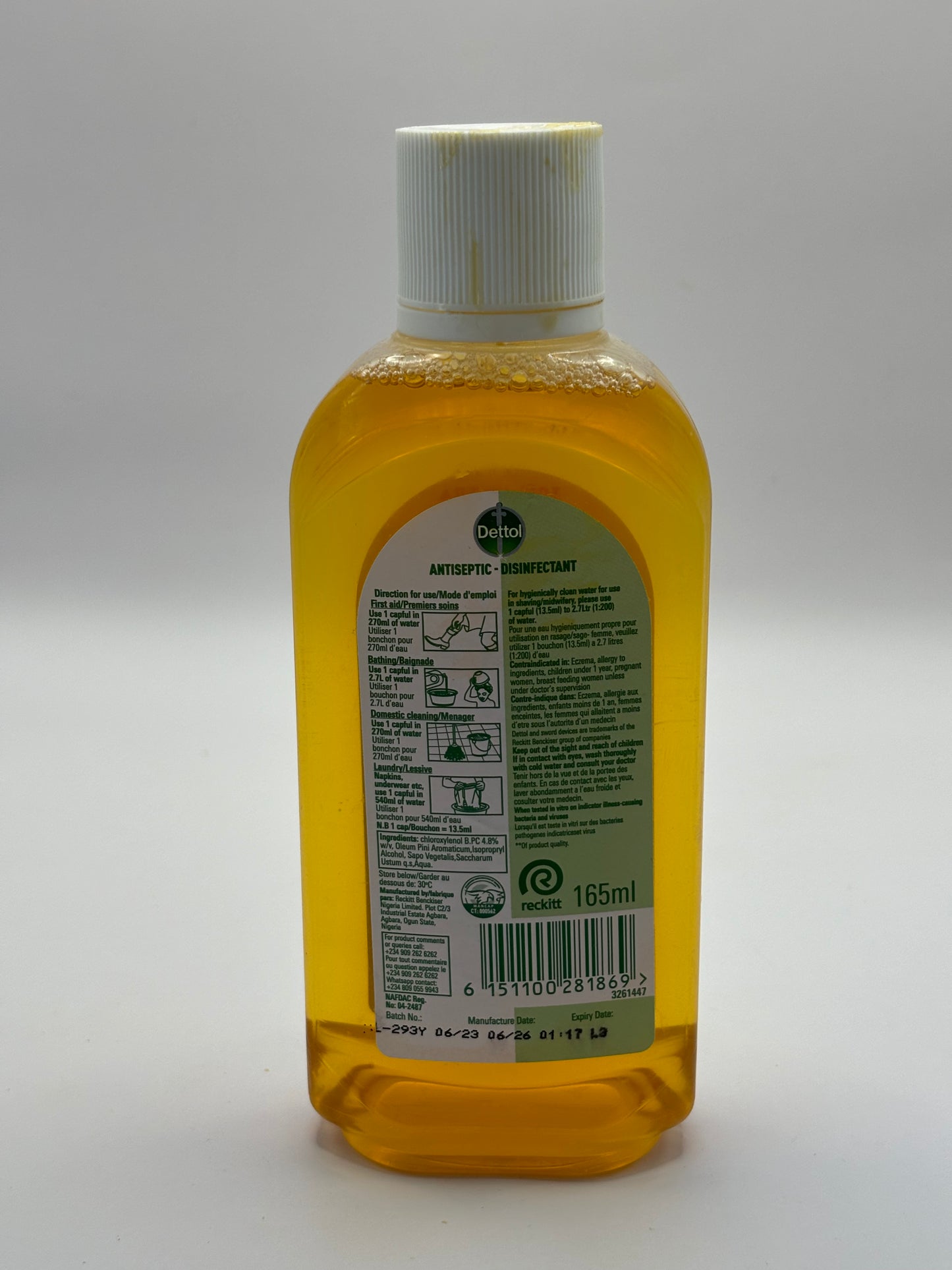 Dettol Liquid Antiseptic Disinfectant 165ml